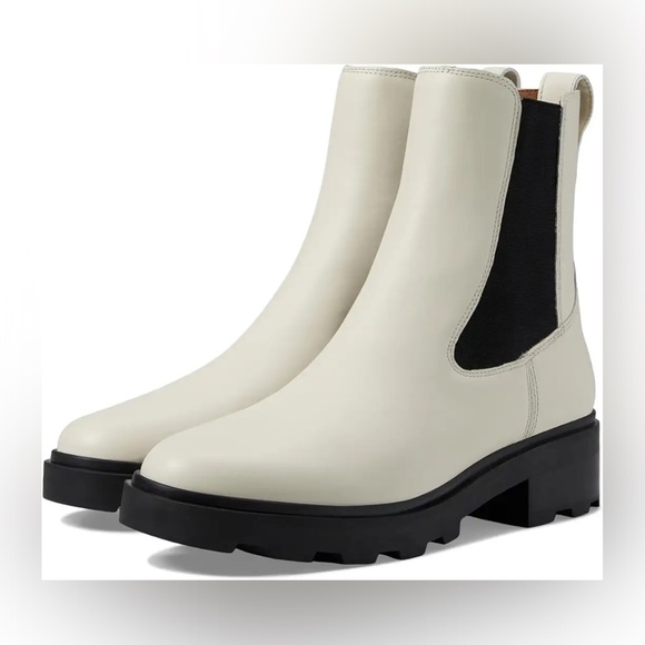 🖤MADEWELL WYCKOFF CHELSEA LUG SOLE LEATHER BOOTS PALE PARCHMENT 8 - Picture 2 of 12